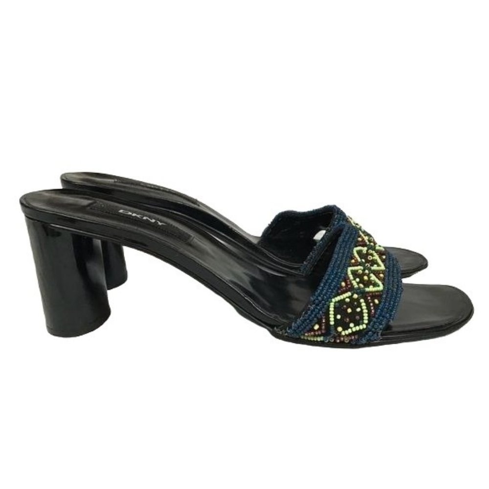 DKNY 8 beaded slides black
